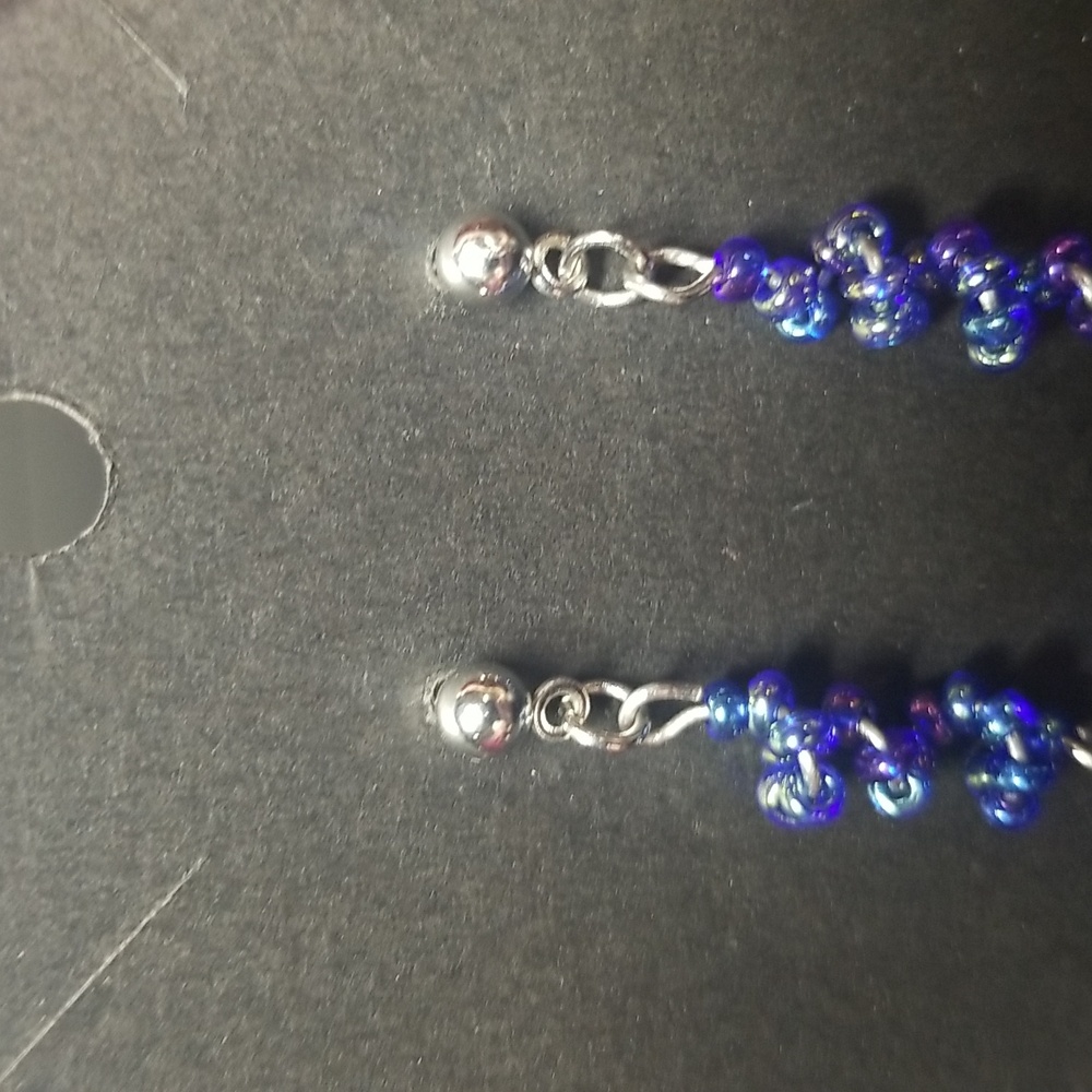 Twisted Blue Stud Earrings. - Picture 3 of 7